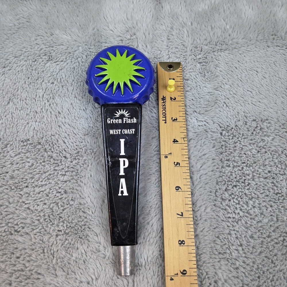 Green Flash Brewing West Coast IPA Beer Tap Handle OS 9 Inch Black Blue